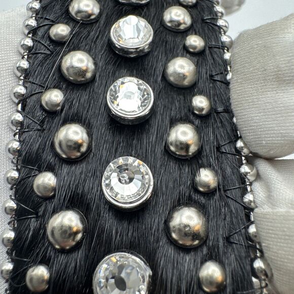 New Kuromi Belt Misanthrope Studios Black Rhinestone Studded Pony Hair Belt main image 10